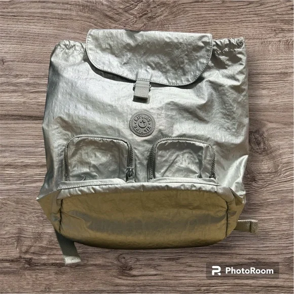 Kipling | Bags | Kipling Space Gray Metallic Backpack | Poshmark